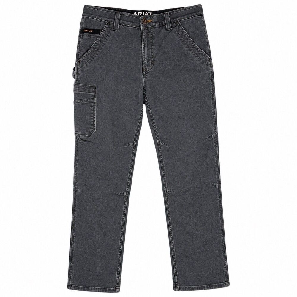 Ariat Rebar M4 Pants Men’s 32x32 Gray Relaxed Straight Leg Double Knee Workwear